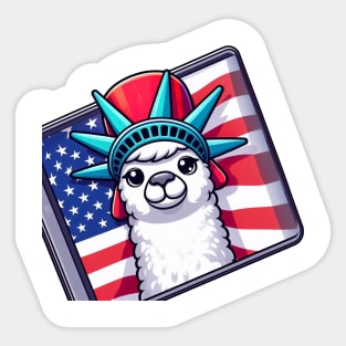 A Whimsical Tribute to American Culture in Cartoon Style Sticker